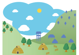 settle inのイラスト